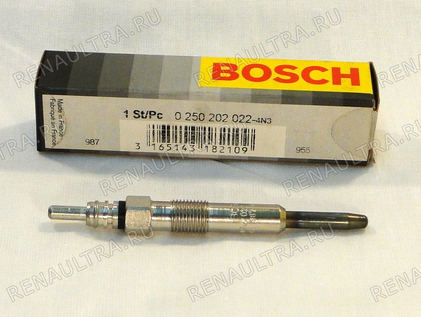 Фото запчасти рено renault parts, nissan ниссан: Свеча накаливания Код производителя 0 250 212 009 Производитель Bosch 